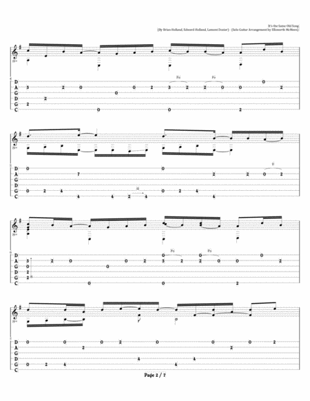 Its The Same Old Song For Fingerstyle Guitar Tuned Cgdgad Page 2