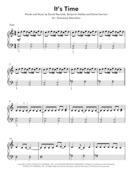 Its Time Easy Piano Page 2