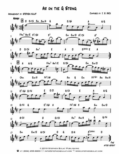 J Bach Sampler Gig Pack Three Selections Air On G String Arioso Minuet In G Arranged In Lead Sheet Format Page 2