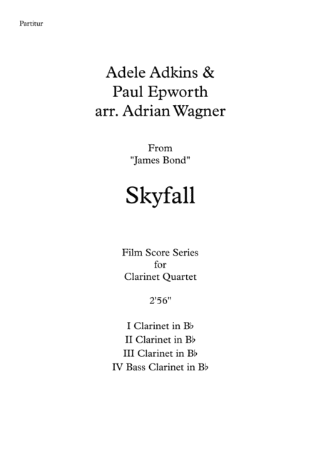 James Bond Skyfall Clarinet Quartet B Cl Arr Adrian Wagner Page 2