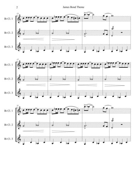 James Bond Theme Easy Clarinet Trio Page 2