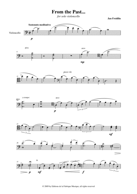 Jan Freidlin From The Past For Solo Cello Page 2