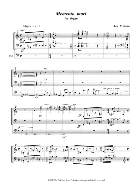 Jan Freidlin Memento Mori For Organ Page 2
