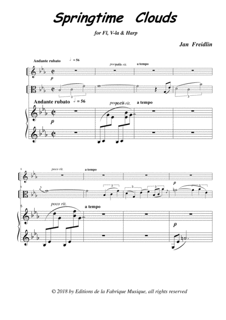 Jan Freidlin Springtime Clouds For Flute Viola And Harp Page 2