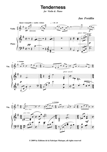 Jan Freidlin Tenderness For Violin And Piano Page 2