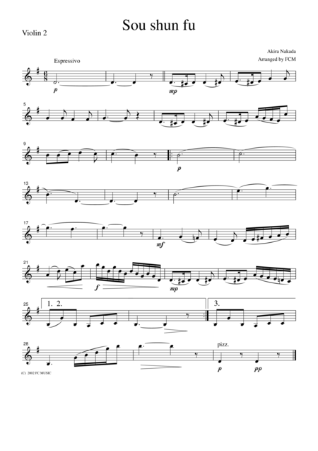 Japanese Famous Song Sou Shun Fu For String Quartet Js004 Page 2