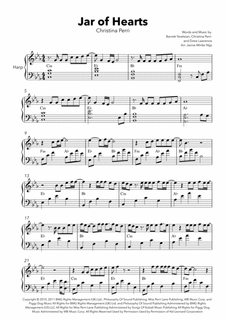 Jar Of Hearts Harp Solo Page 2