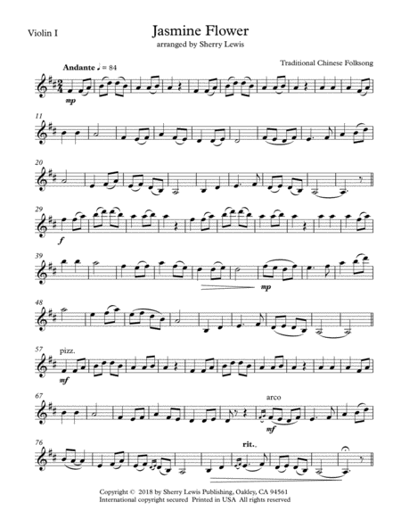 Jasmine Flower Traditional Chinese Folk Song String Quartet For String Quartet Page 2