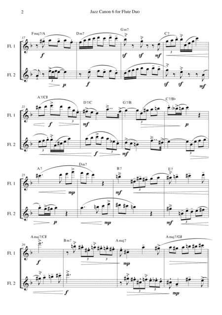 Jazz Canon 6 For Flute Duo Page 2