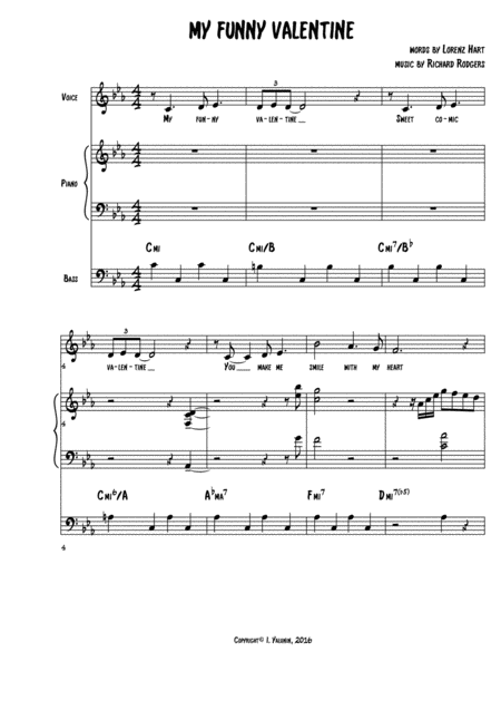 Jazz Transcriptions Chet Baker My Funny Valentine Page 2