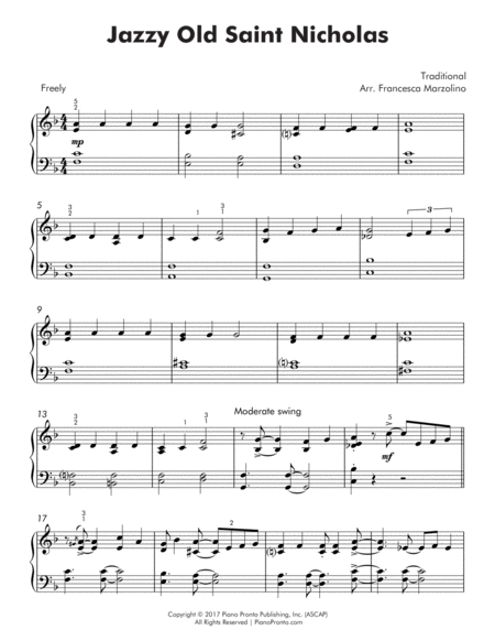 Jazzy Old Saint Nicholas Easy Jazz Piano Page 2