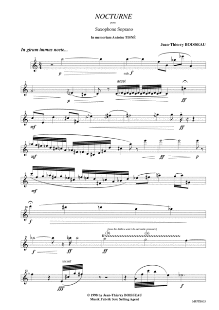 Jean Thierry Boisseau Nocturne For Soprano Saxophone Page 2