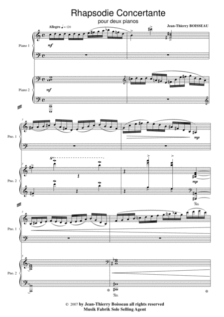 Jean Thierry Boisseau Rhapsodie Concertante For Two Pianos Page 2