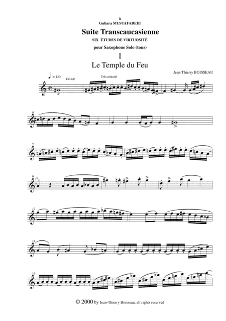 Jean Thierry Boisseau Suite Transcaucasienne For Solo Saxophone Any Page 2