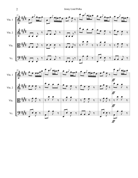 Jenny Lind Polka For String Quartet Page 2