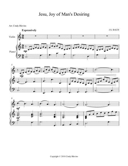 Jesu Joy Of Mans Desiring Arranged For Piano And Violin Page 2