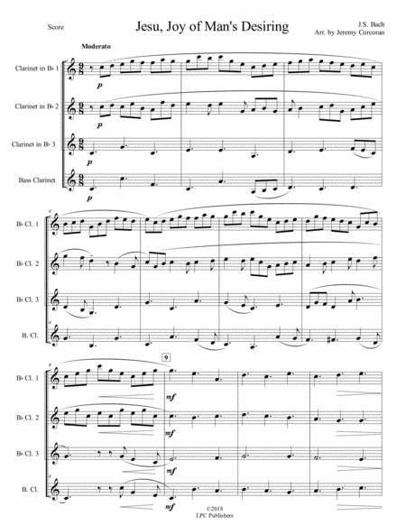 Jesu Joy Of Mans Desiring For Clarinet Quartet Page 2