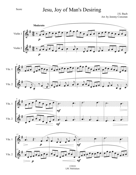 Jesu Joy Of Mans Desiring For Two Violins Page 2
