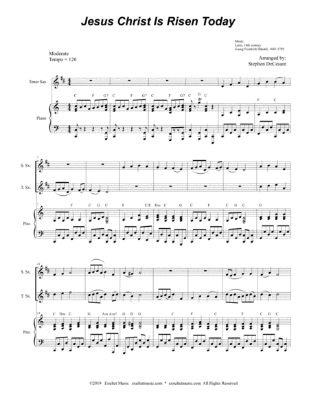 Jesus Christ Is Risen Today Duet For Soprano And Tenor Saxophone Page 2