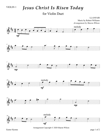 Jesus Christ Is Risen Today For Violin Duet Page 2