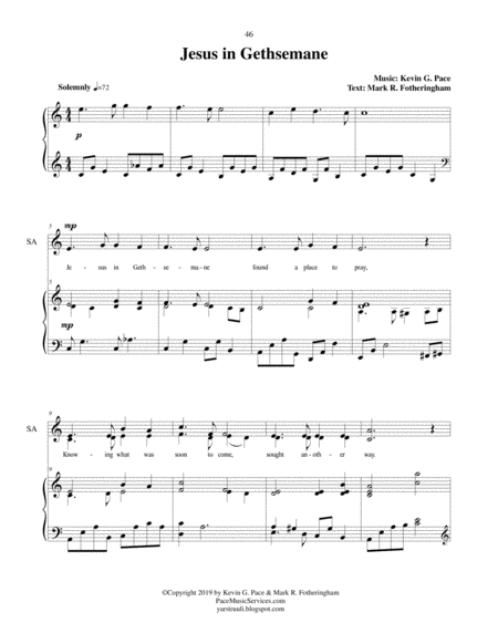 Jesus In Gethsemane Satb Choir With Piano Accompaniment Page 2