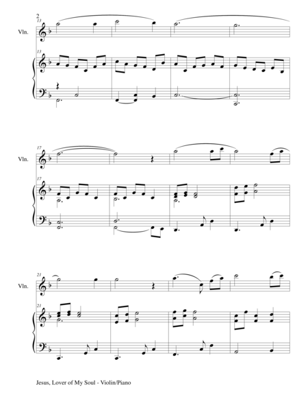 Jesus Lover Of My Soul Violin Piano And Violin Part Page 2