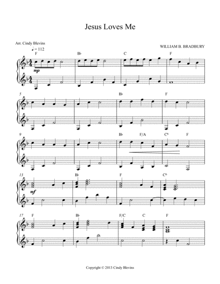 Jesus Loves Me Arranged For Double Strung Harp Page 2