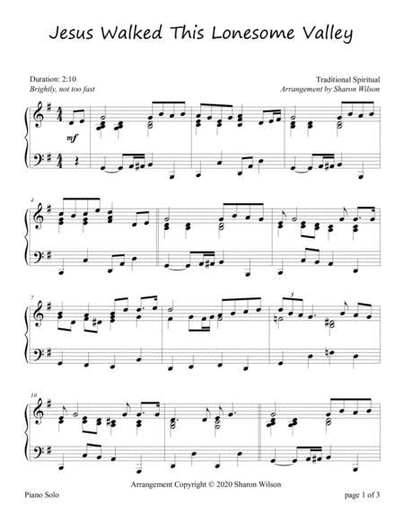 Jesus Walked This Lonesome Valley Intermediate Piano Solo Page 2