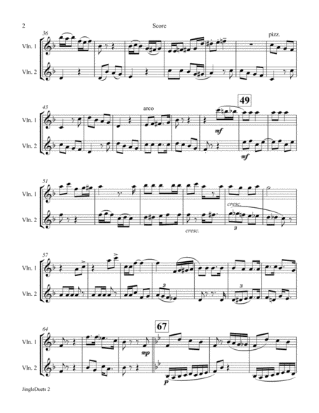 Jingle Bells Duet Violin And Violin Page 2