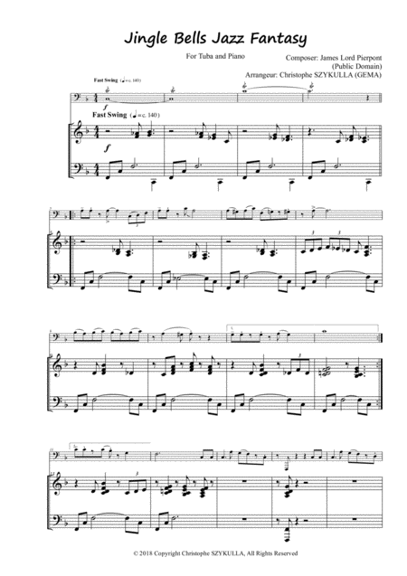 Jingle Bells Jazz Fantasy For Tuba And Piano Page 2