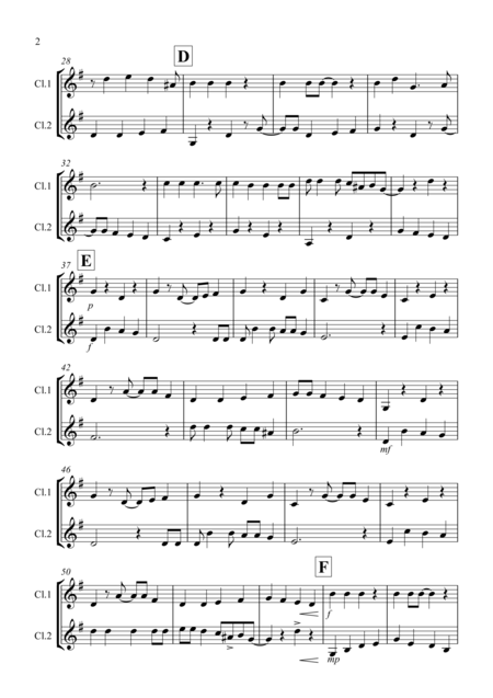 Jingle Bells Jazzy Style For Clarinet Duet Page 2