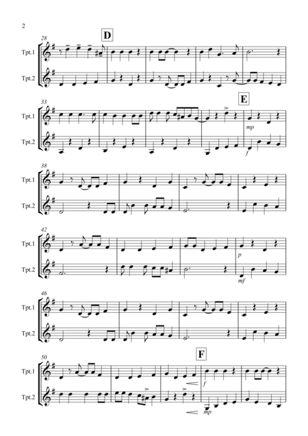 Jingle Bells Jazzy Style For Trumpet Duet Page 2