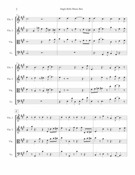 Jingle Bells Music Box String Quartet Page 2