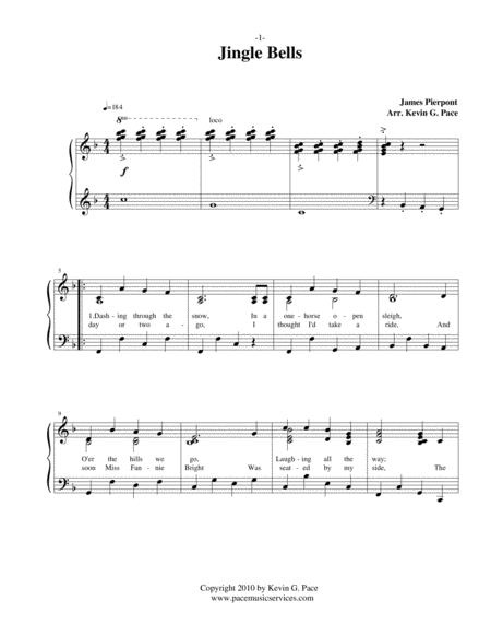 Jingle Bells Piano Solo Vocal Solo Or Unison Choir With Piano Accompaniment Page 2