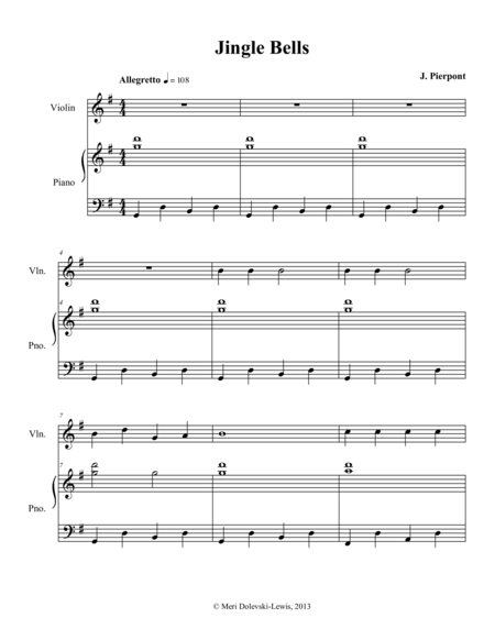 Jingle Bells Violin Piano Page 2