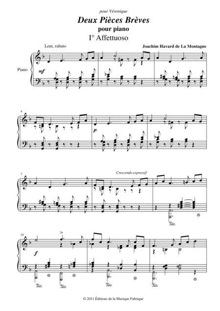 Joachim Havard De La Montagne Deux Pices Brves For Piano Page 2