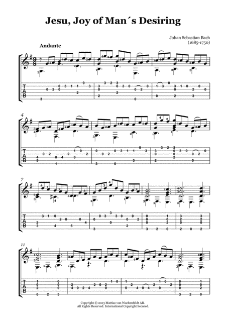 Johan Sebastian Bach Jesu Joy Of Mans Desiring Guitar Page 2