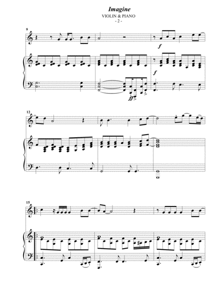 John Lennon Imagine For Violin Piano Page 2