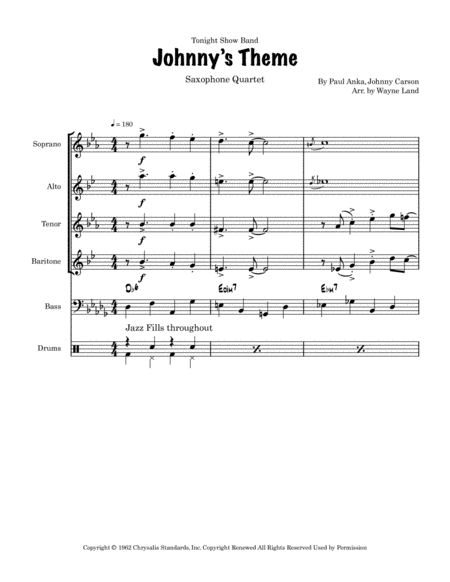 Johnnys Theme Sax Quartet Page 2