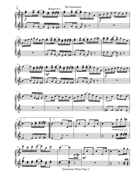 Joplins Entertainer Piano Duet 1 Piano 4 Hands Page 2