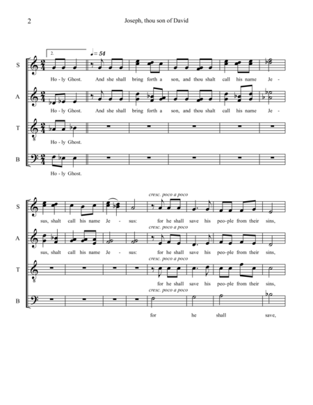 Joseph Thou Son Of David Matthew 1 20 21 Ssaatb Or Ssatb Choir Acapella Page 2