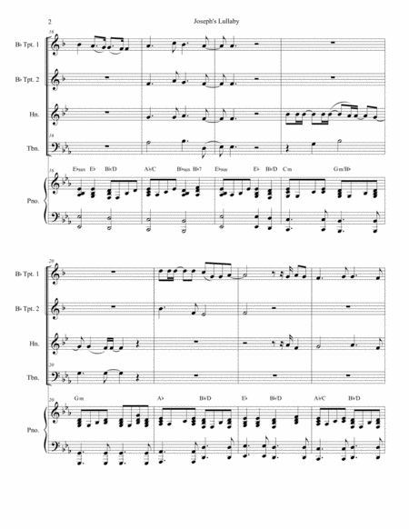 Josephs Lullaby For Brass Quartet Page 2