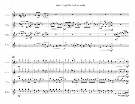 Joshua Fit The Battle Of Jericho For Saxophone Quartet Satb Page 2