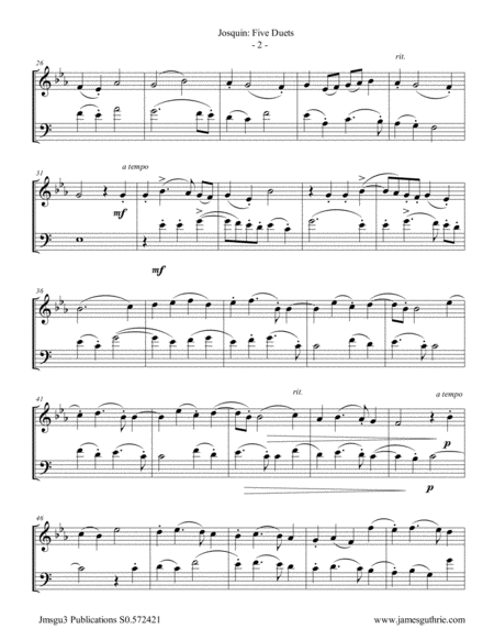 Josquin Five Duets For Oboe D Amore Bassoon Page 2