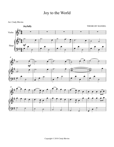 Joy To The World Arranged For Harp And Violin Page 2