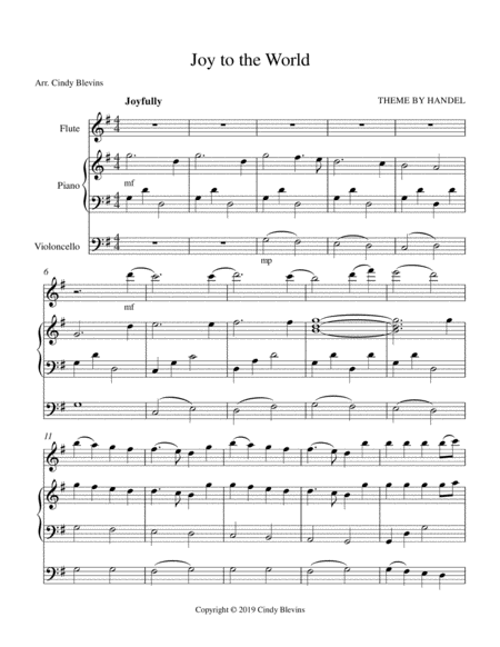 Joy To The World For Piano Flute And Cello Page 2