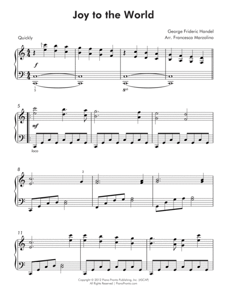 Joy To The World Intermediate Piano Page 2