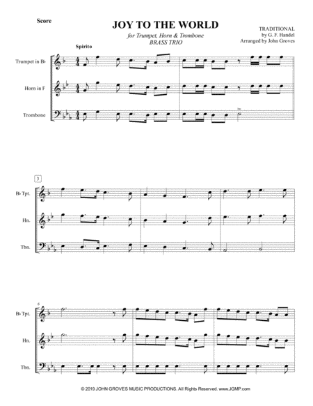 Joy To The World Trumpet Horn Trombone Brass Trio Page 2