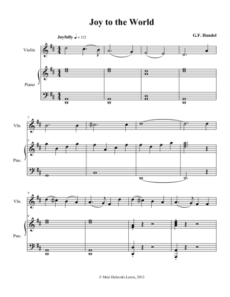 Joy To The World Violin Piano Page 2