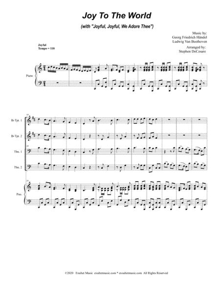 Joy To The World With Joyful Joyful We Adore Thee For Brass Quartet And Piano Alternate Version Page 2